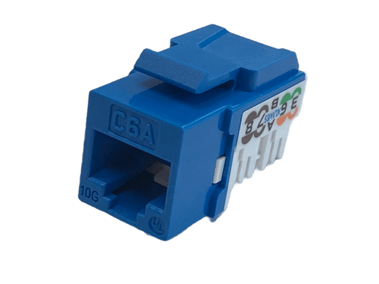 Keystone Jack modular CAT6A azul súper delgado para redes de alto rendimiento – Kuwes AKL-28-2621-6AD/BL - LA CASA DEL TELEFONO