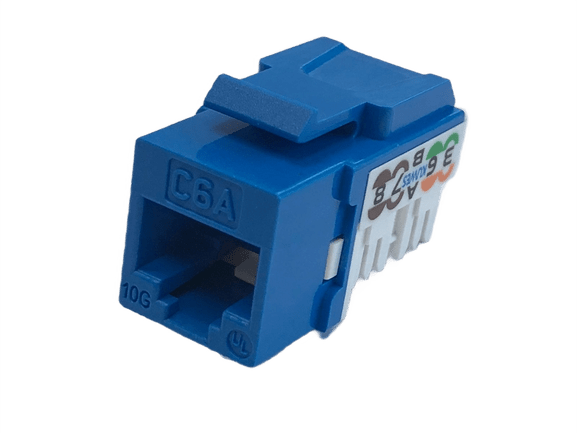 Keystone Jack modular CAT6A azul súper delgado para redes de alto rendimiento – Kuwes AKL-28-2621-6AD/BL - LA CASA DEL TELEFONO