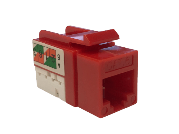 Keystone jack modular para redes CAT6, en color rojo – LCDT NKJ10C6UR - LA CASA DEL TELEFONO