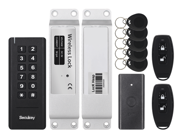 Kit de acceso inalámbrico: Teclado + Cerradura 500Kg + Botón de salida + Transmisores + Llaveros – Secukey WS1 - LA CASA DEL TELEFONO