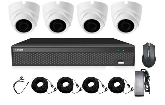Kit de Seguridad: DVR 4CH + 4 Cámaras domo 5MP – KT-LIRDLAAD Longse - LA CASA DEL TELEFONO