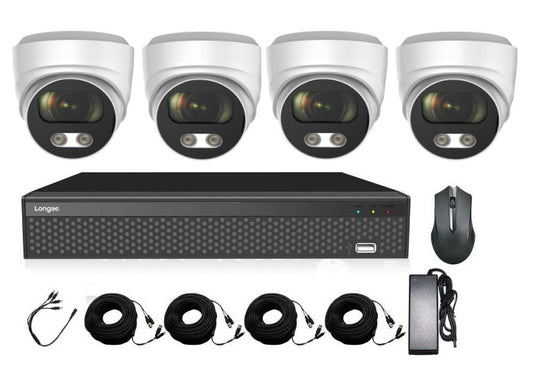 Kit de Seguridad: NVR 4CH + 4 Cámaras domo antivandálicas de 5MP – KT-CMSSAD50 Longse - LA CASA DEL TELEFONO