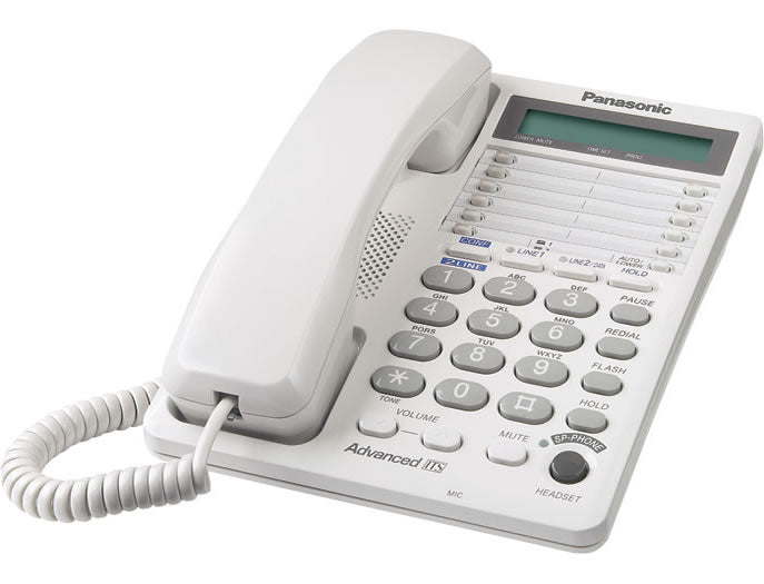 Teléfono de 2 líneas, pantalla, altavoz y entrada para diadema - KX-TS208 Panasonic