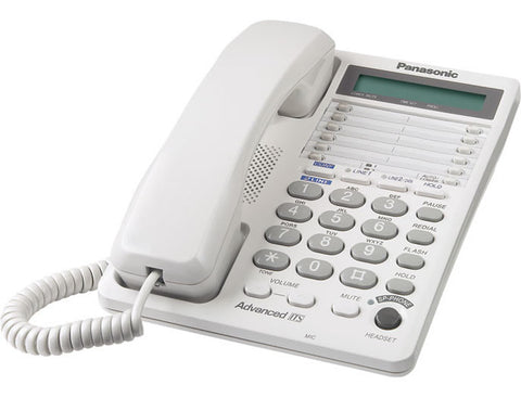 Teléfono de 2 líneas, pantalla, altavoz y entrada para diadema - KX-TS208 Panasonic