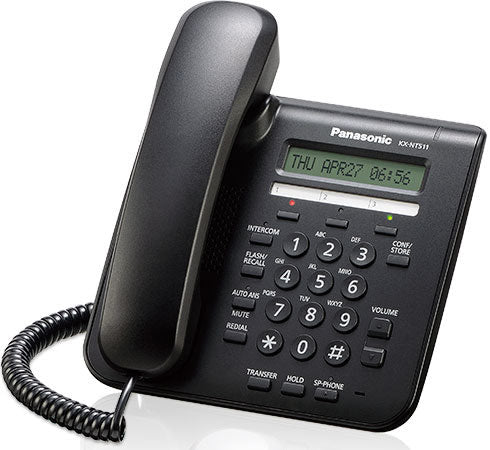 Teléfono Propietario IP con pantalla, pantalla LCD, 2 puertos 10/100, 3 botones CO flexibles, Altoparlante full dúplex – KX-NT511AXB Panasonic