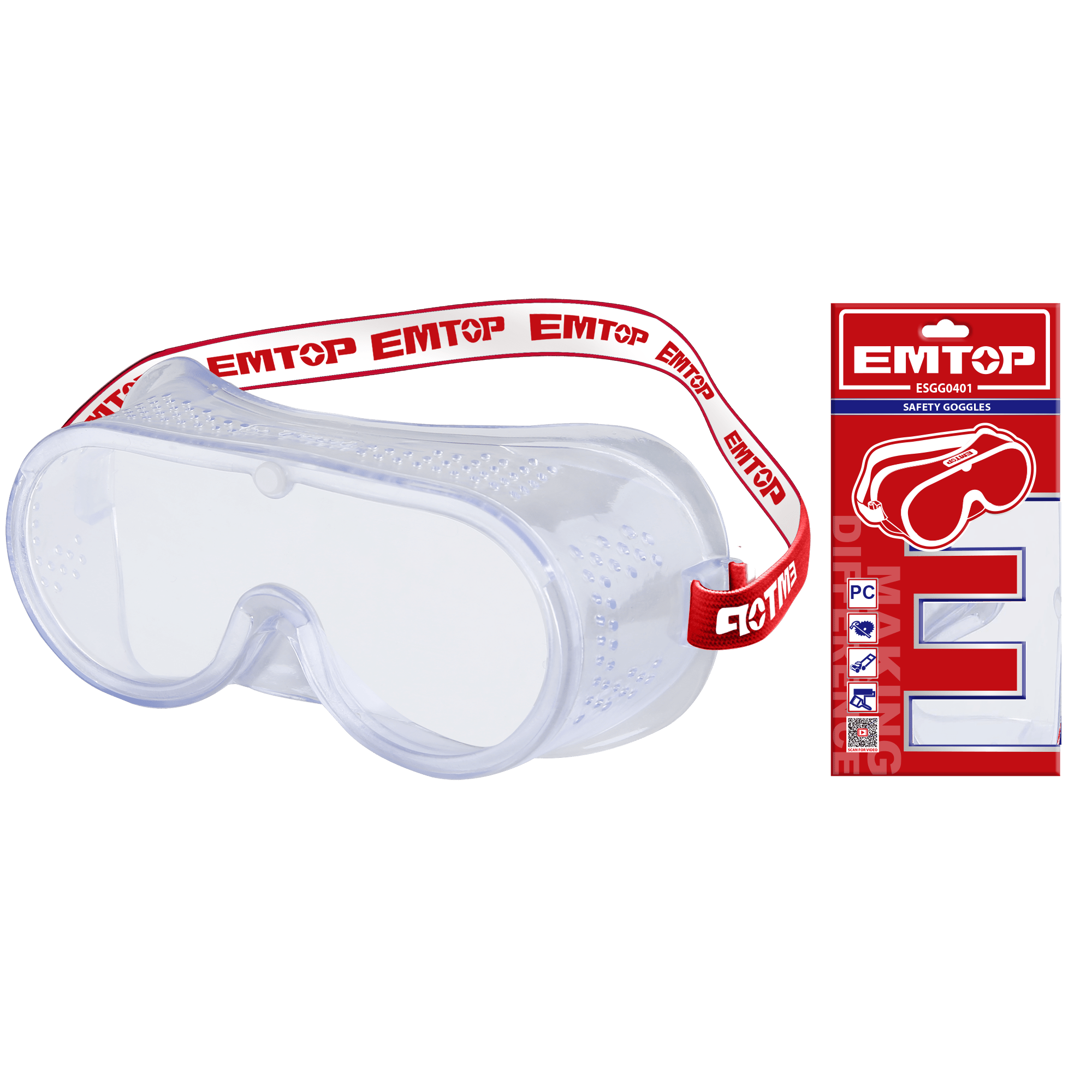 Lentes de seguridad de policarbonato anti-impacto Emtop ESGG0401 - LA CASA DEL TELEFONO
