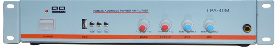Amplificador de PA de 40W, línea de 70-100V, salida 4-16Ω, reproductor USB – LPA-40M