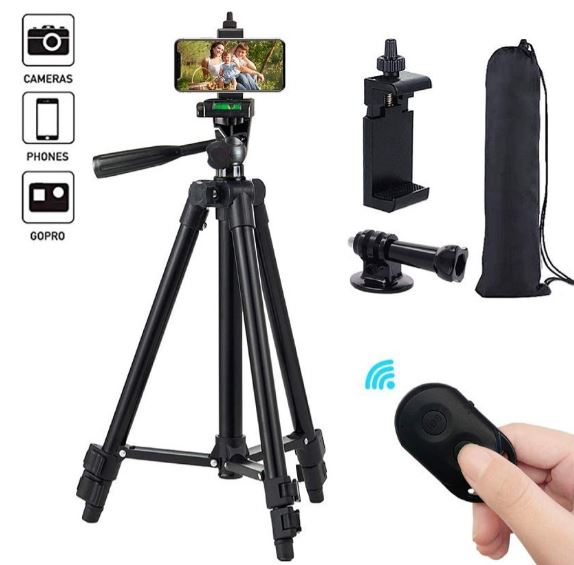 Trípode de 50” y control remoto, uso con cámaras, celulares, proyector y GoPro – Miyako M-1650