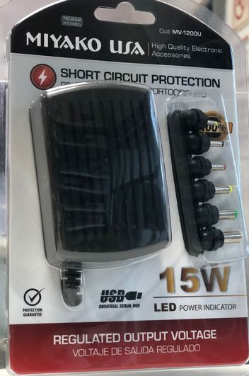 Adaptador de corriente variable de 3 – 12Vdc – Miyako MV-1200U