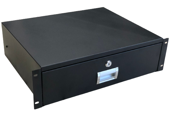 Gaveta con cerradura, 3U, 18” de profundidad para montar en rack o gabinete de 19” - LCDT NCA232