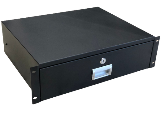Gaveta con cerradura, 3U, 18” de profundidad para montar en rack o gabinete de 19” - LCDT NCA232