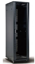 Gabinete de piso 600x600, capacidad de 27U, puerta de vidrio, abanicos y ruedas – LCDT NCF166-27