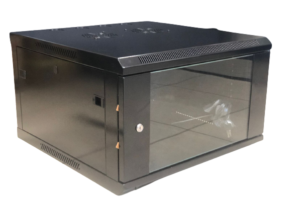 Gabinete de pared 600x600, capacidad de 6U, puerta de vidrio frontal con llave  – LCDT NCW1606