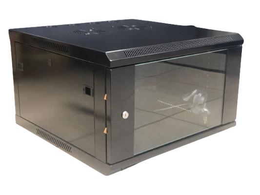 Gabinete de pared 600x600, capacidad de 6U, puerta de vidrio frontal con llave  – LCDT NCW1606