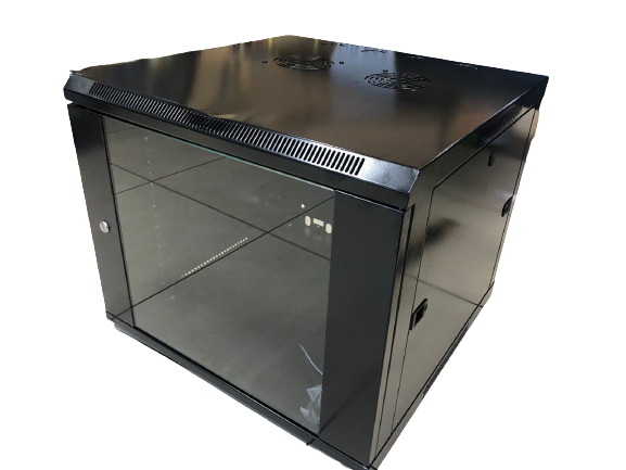 Gabinete de pared 600x600, capacidad de 9U, puerta de vidrio frontal con llave  – LCDT NCW1609
