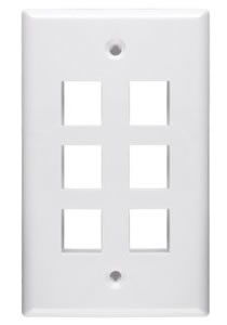 Quest NFP-1068 - Tapa de pared de 6 puertos