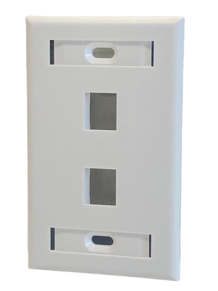 Tapa de pared blanca de 2 salidas y con identificación – LCDT NFPFL22