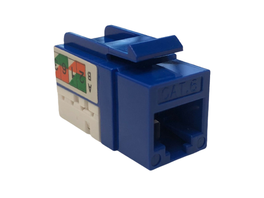 Keystone jack modular para redes CAT6, en color azul – LCDT NKJ10C6UBL