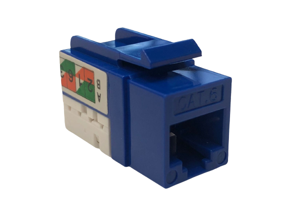 Keystone jack modular para redes CAT6, en color azul – LCDT NKJ10C6UBL