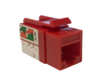 Keystone jack modular para redes CAT6, en color rojo – LCDT NKJ10C6UR