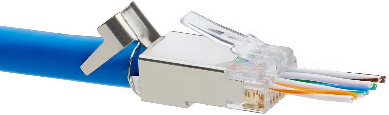 Plug modular EZ FTP RJ45 para redes CAT6A, con sujetador de cable – LCDT NMPG6AF2