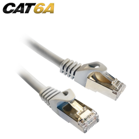 Patch Cord FTP CAT6A blindado para alta velocidad, 10 pies de longitud en color gris, 550Mhz – NPC-8910 Quest