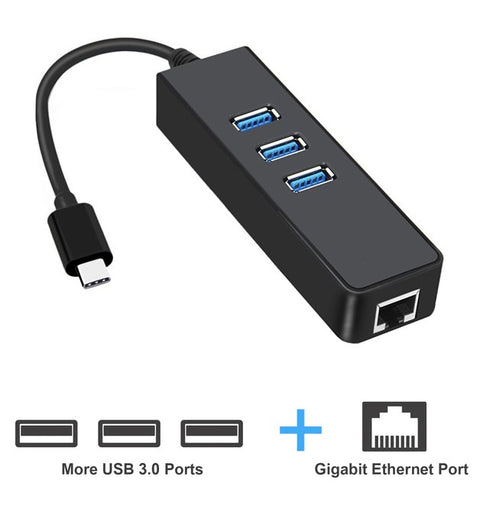 Hub USB 3.0 de 3 puertos + adaptador gigabit ethernet – NUB-6013 Quest