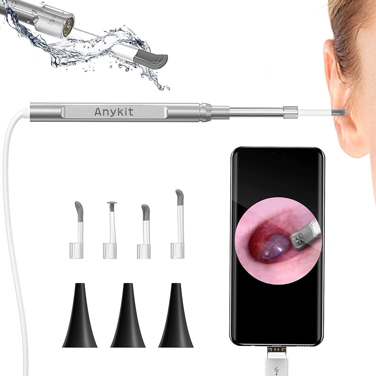 Otoscopio por USB : Cámara para visión en HD – Anykit NTE430 - LA CASA DEL TELEFONO