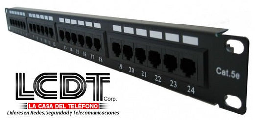 Panel de conexión CAT5e de 24 puertos LCDT NPP5124-1 - LA CASA DEL TELEFONO
