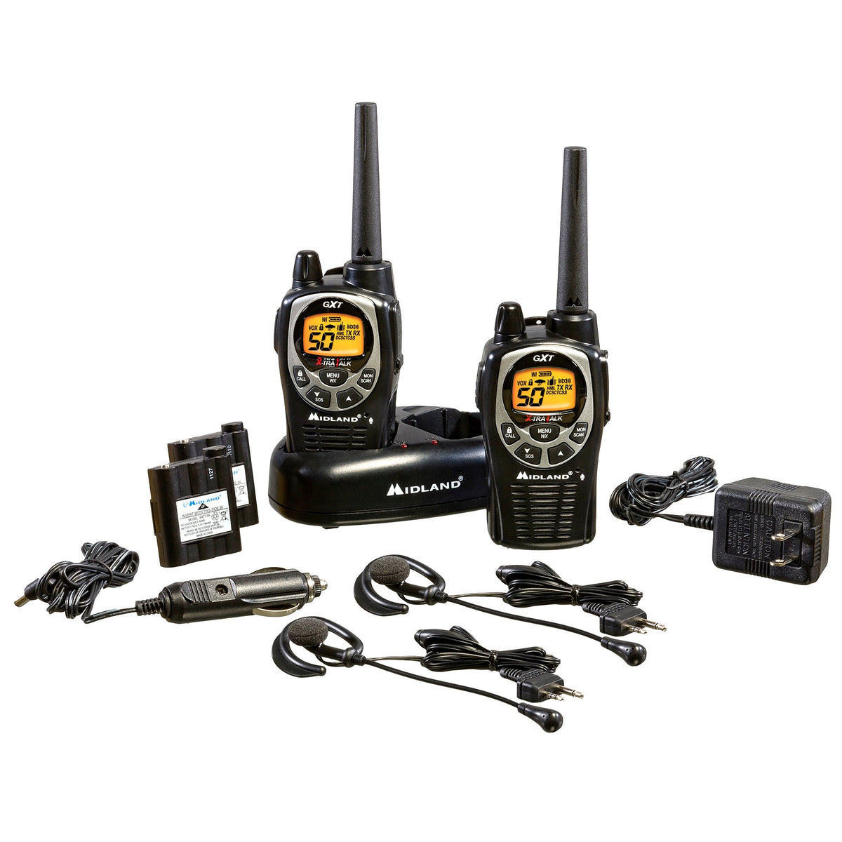 Paquete con 2 radios Walkie-Talkie, 36 millas*, waterproof, con baterías y diademas – Midland GXT1000VP4 - LA CASA DEL TELEFONO