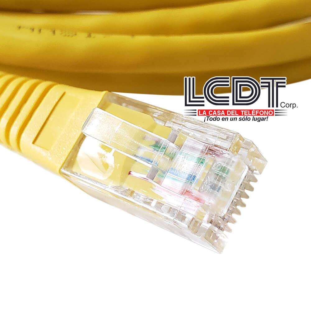 Patch Cord UTP CAT5e Amarillo de 2M - LCDT CPU5B14Y02 - LA CASA DEL TELEFONO