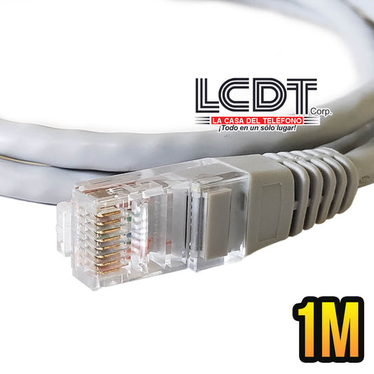 Patch Cord UTP CAT5e Gris de 1M - LCDT CPU5B14G01 - LA CASA DEL TELEFONO