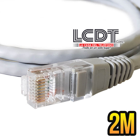 Patch Cord UTP CAT6 Gris de 2M - LCDT CPU6B13G02 - LA CASA DEL TELEFONO