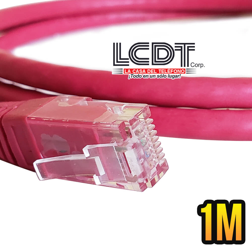 Patch Cord UTP CAT6 Rojo de 1M - LCDT CPU6B13R01 - LA CASA DEL TELEFONO