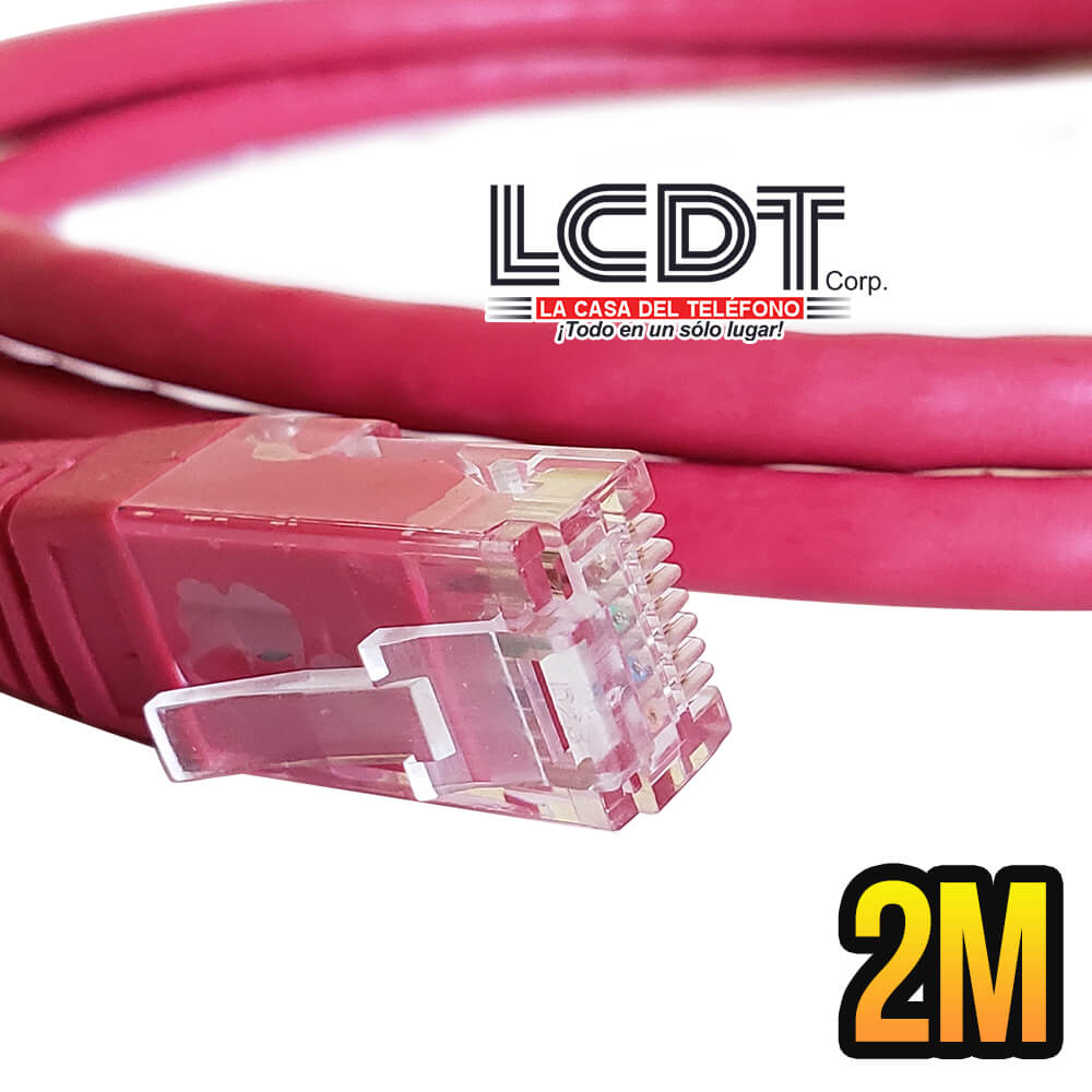 Patch Cord UTP CAT6 Rojo de 2M - LCDT CPU6B13R02 - LA CASA DEL TELEFONO