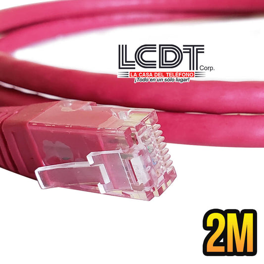 Patch Cord UTP CAT6 Rojo de 2M - LCDT CPU6B13R02 - LA CASA DEL TELEFONO