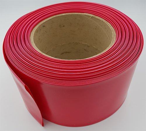 Pie de tubo de PVC termoencogible, ancho plano de 100mm. Color rojo – HS-100R - LA CASA DEL TELEFONO