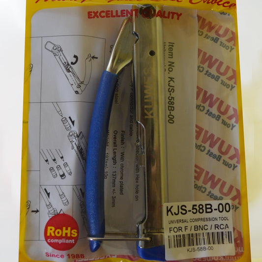 Pinza de compresión para conectores F, BNC y RCA – Kuwes KJS-58B-00 - LA CASA DEL TELEFONO