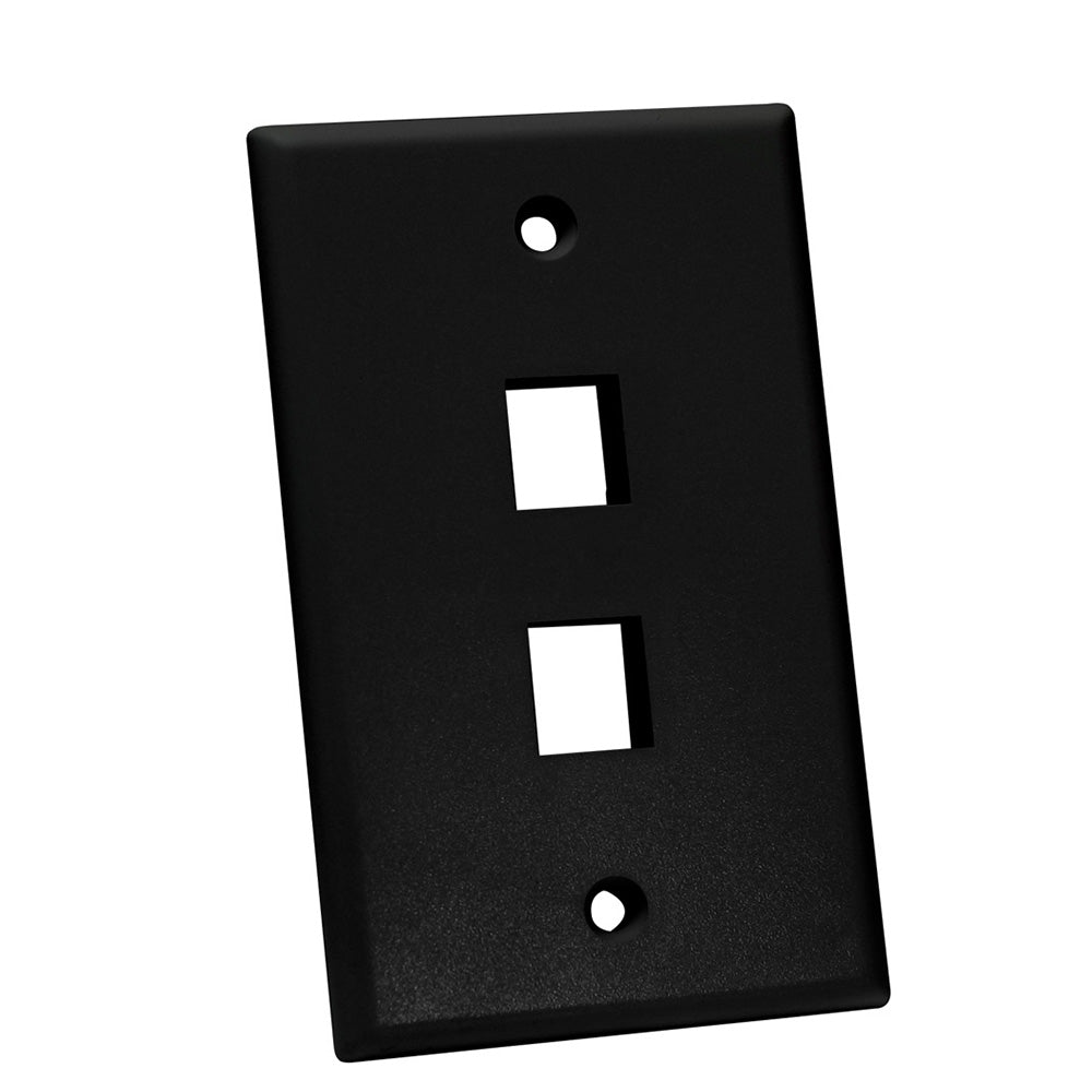 Tapa de pared placa keystone 2 puertos negra quest nfp-1022 wall plate rj45 red panama