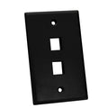 Tapa de pared keystone 2 puertos negra QUEST NFP-1021 – faceplate para red RJ45