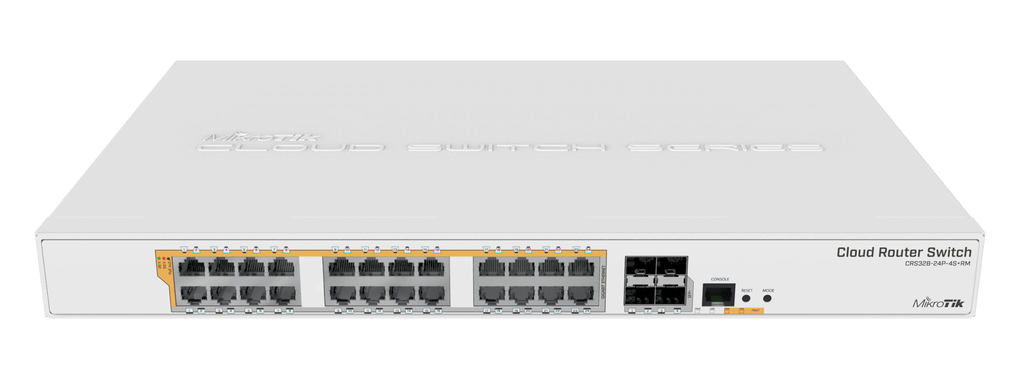 Poderoso Router / Switch “Dual boot” de 24 puertos gigabit PoE, 4 puertos SFP+ para rápidas conectividades de hasta 10Gbps – CRS328-24P-4S+RM Mikrotik - LA CASA DEL TELEFONO
