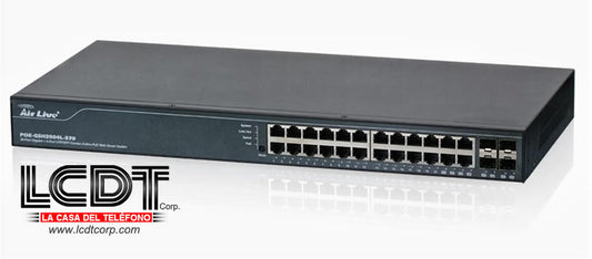 POE-GSH2004L-370 - 24 Port Gigabit with 4 UTP/SFP combo 802.3AT Device Guard Web Smart Switch - LA CASA DEL TELEFONO