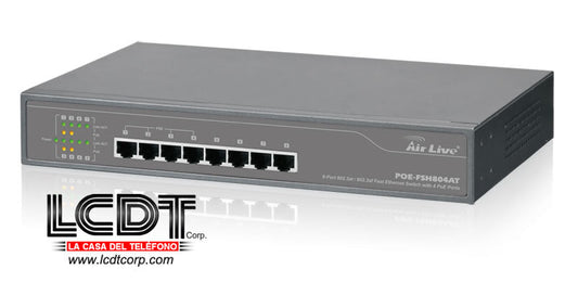 POEFSH804AT - Switch con 8 puertos Fast Ethernet 802.3at/802.3af con 4 puertos PoE - LA CASA DEL TELEFONO