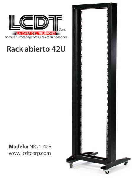 Rack abierto de piso de 42U 2 postes - LCDT NR21-42B - LA CASA DEL TELEFONO