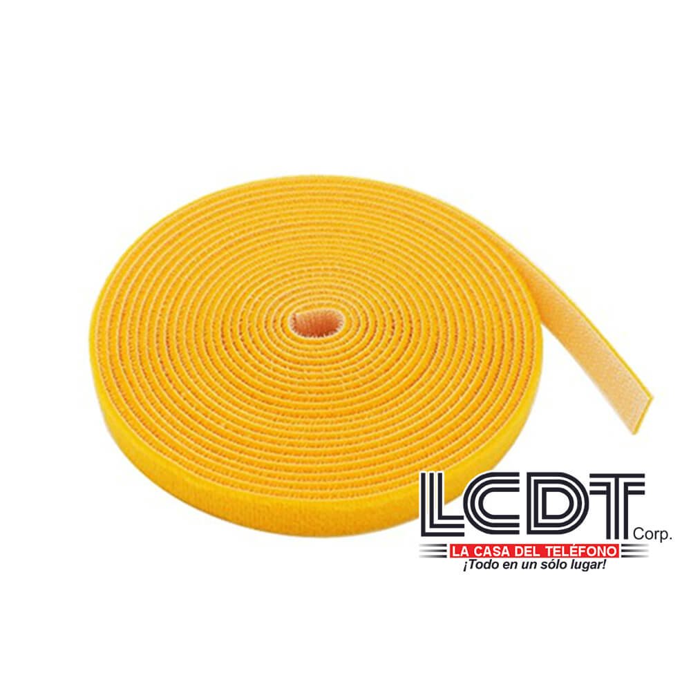 Rollo de Velcro en color amarillo 5 metros de largo - Kuwes KRGT-1005YW - LA CASA DEL TELEFONO