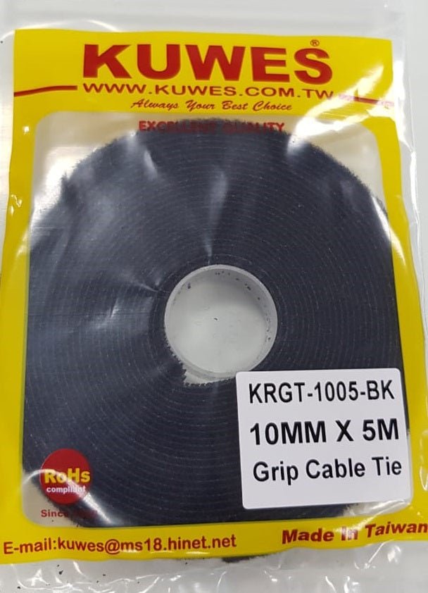 Rollo de velcro negro de 5M Kuwes KRGT-1005BK - LA CASA DEL TELEFONO