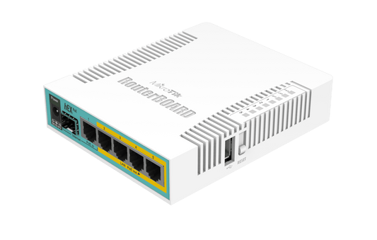 Router con 5 puertos gigabit ethernet, PoE en 4 puertos, SFP, USB – RB960PGS (hEX PoE) Mikrotik - LA CASA DEL TELEFONO