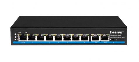 Switch de 8 puertos 10/100M PoE + 2 RJ45 para uplink – S1100P-8F-2F-Ai hasivo