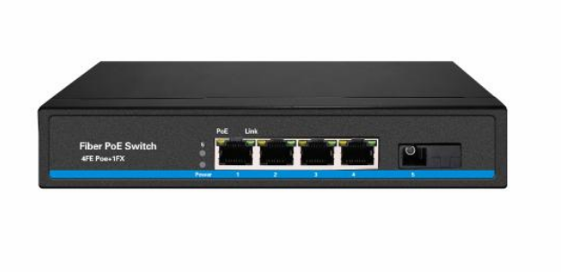 Convertidor de medios de fibra con 4 puertos PoE 10/100mbps – S600P-4F-1FX(A) hasivo