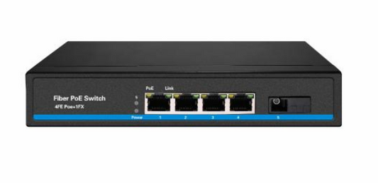 Convertidor de medios de fibra con 4 puertos PoE 10/100mbps – S600P-4F-1FX(A) hasivo